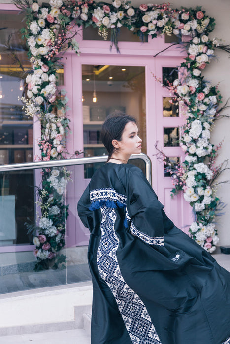 Ocean Blue Tassel Abaya