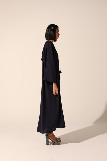 3 pieces Daily Black Abaya Set in Cotton