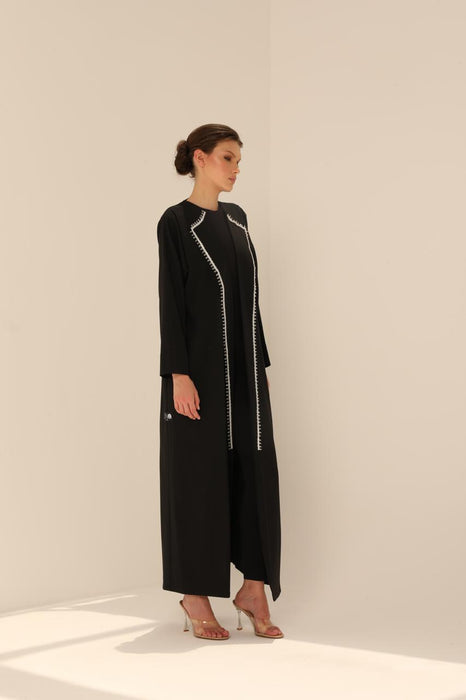 Crystal Embellished Coat Abaya