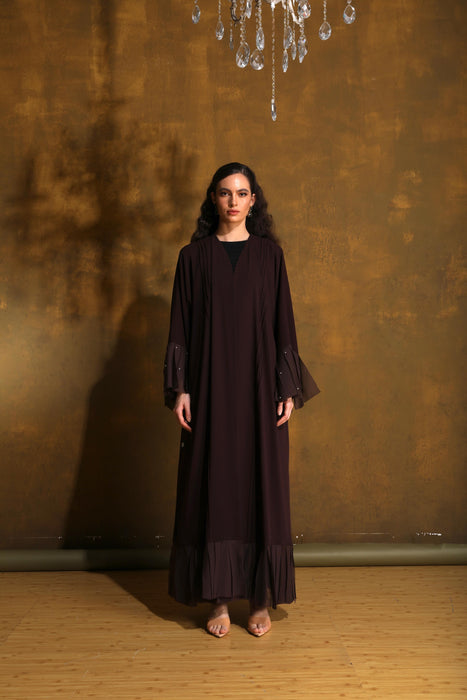 Soft Mocha Chiffon Abaya