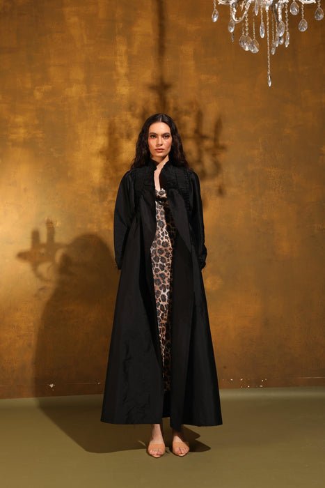 Runway Noir Taffeta Abaya