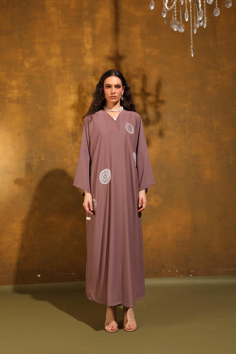 Dusty Rose Bloom Abaya