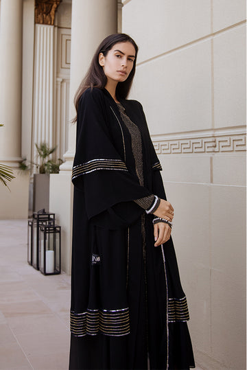 Embellished Layered Abaya