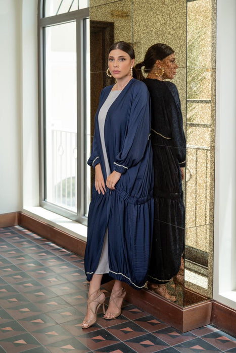 Elastic Blue Pearls Abaya