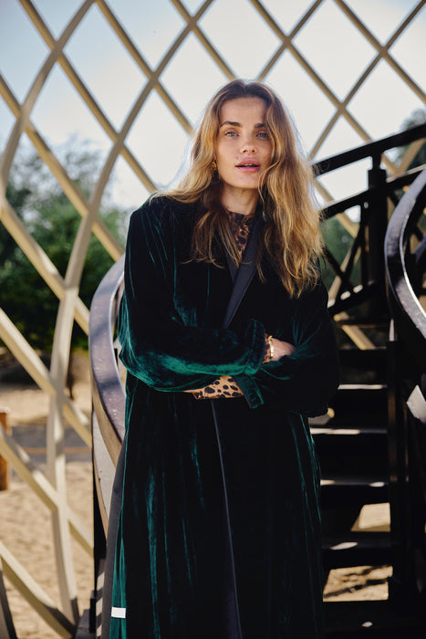 Velvet Green Elegance Abaya