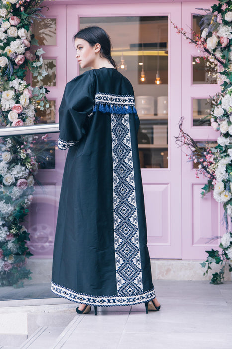 Ocean Blue Tassel Abaya