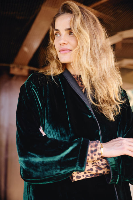 Velvet Green Elegance Abaya