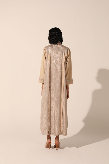 Stylish Abstract Beige Abaya in Soft Crepe
