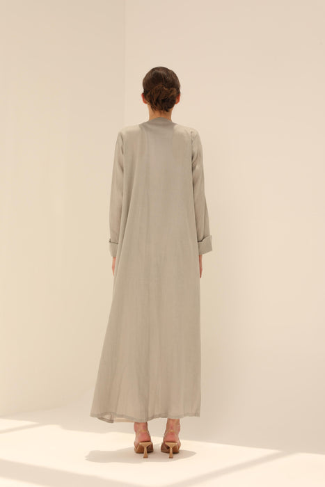Stylish Two-Tone Abaya in Linen