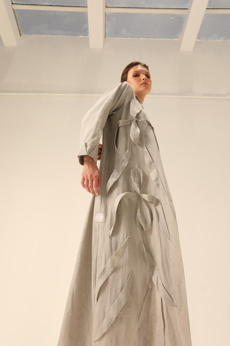 Stylish Two-Tone Abaya in Linen