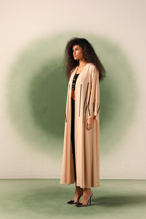 Beaded Embellished Abaya In Chiffon