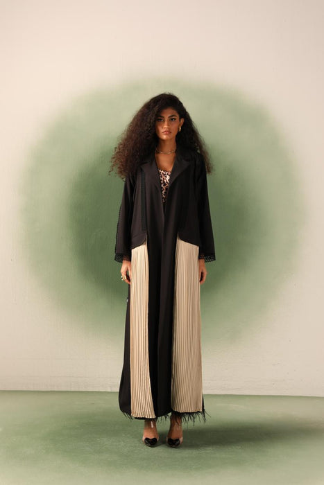 Stylish Contrast Abaya