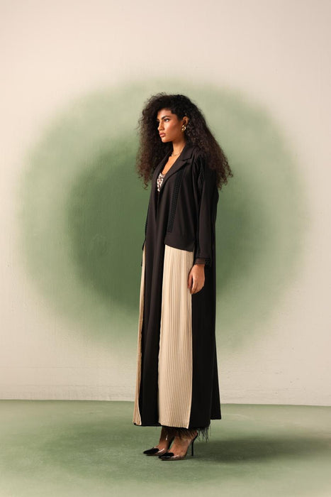Stylish Contrast Abaya