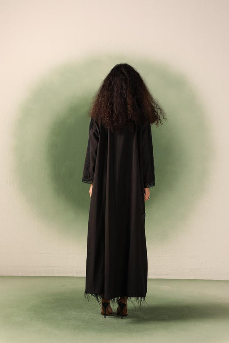 Stylish Contrast Abaya