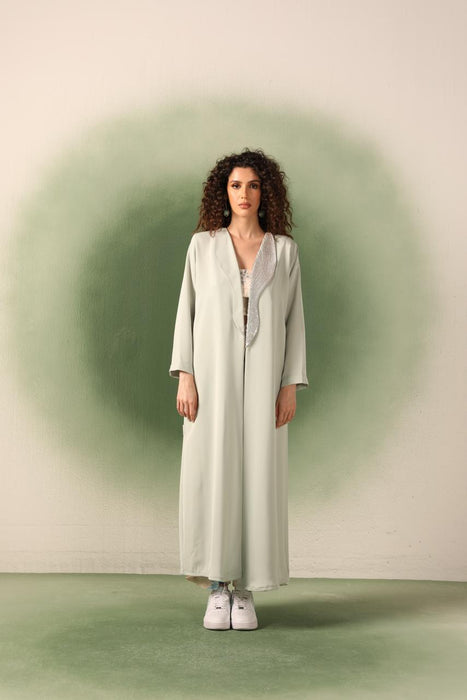 Stylish Crystal Embellished Abaya