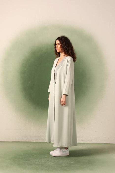 Stylish Crystal Embellished Abaya