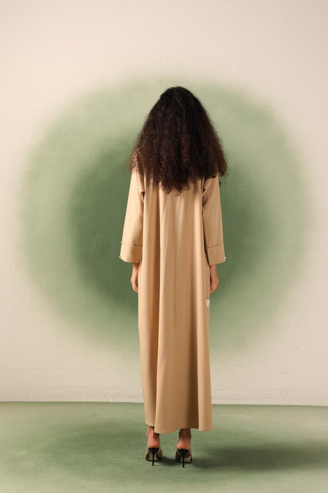 Work Beige Coat Abaya