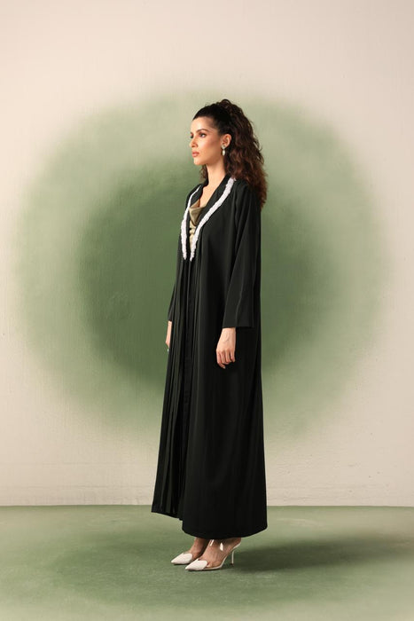Pearl Embellished Green Abaya