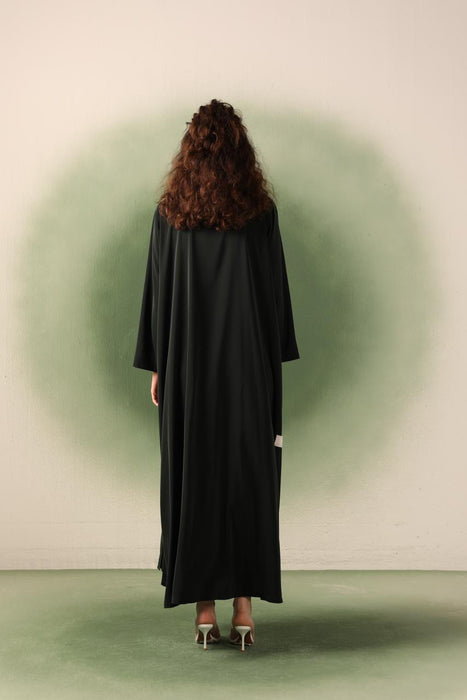 Pearl Embellished Green Abaya