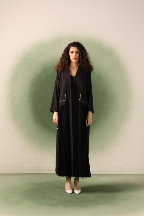 Refined Pearl Edge Abaya