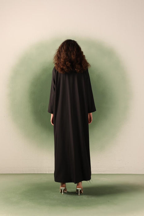 Refined Pearl Edge Abaya