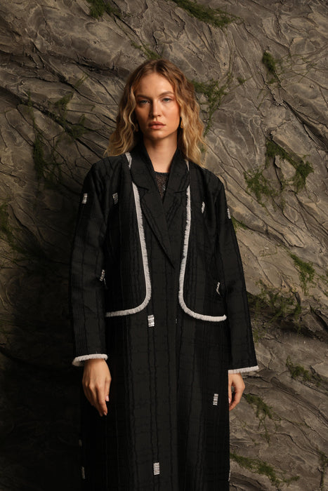Embellished Black Coat Abaya