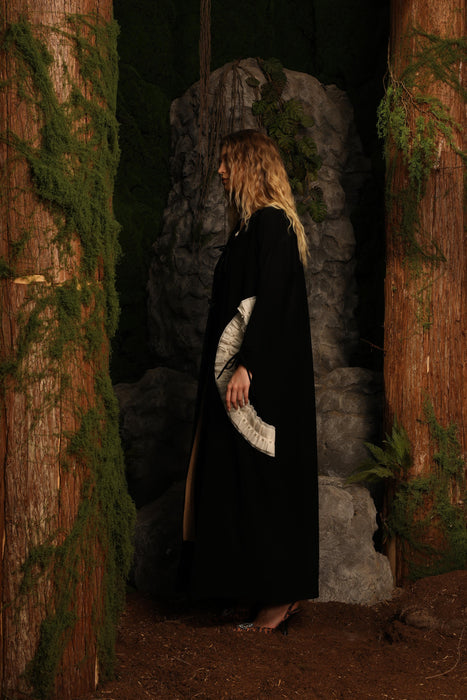 Black Abaya with Delicate Pearl Embellishments