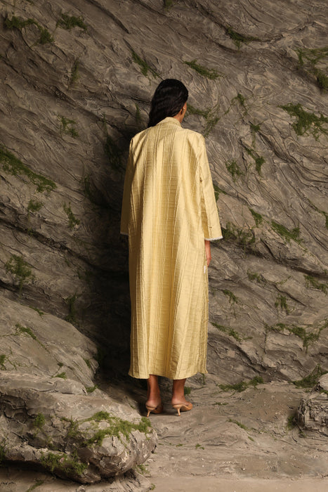 Embellished Soft Amber Coat Abaya