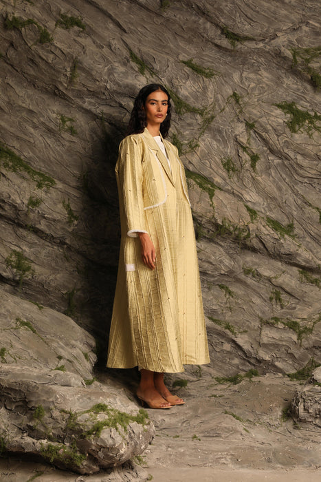 Embellished Soft Amber Coat Abaya
