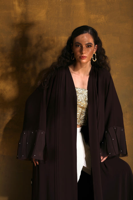 Soft Mocha Chiffon Abaya