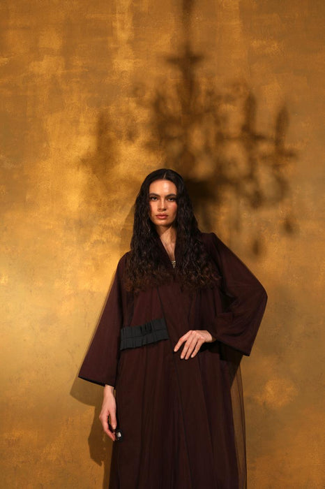 Cocoa Tulle Abaya