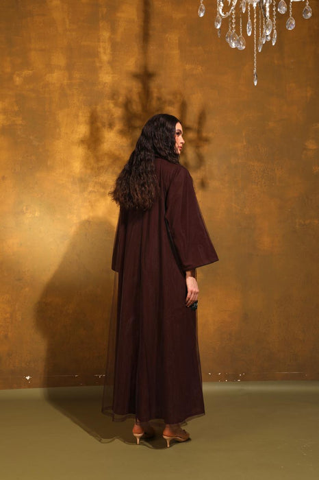 Cocoa Tulle Abaya