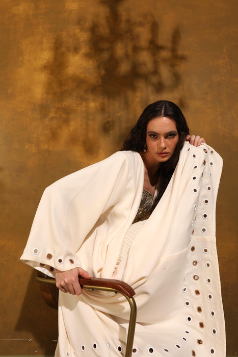 Sandy Glow Embellished Crepe Abaya