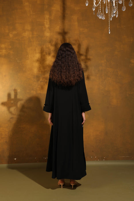 Noir Zipper Luxe Abaya