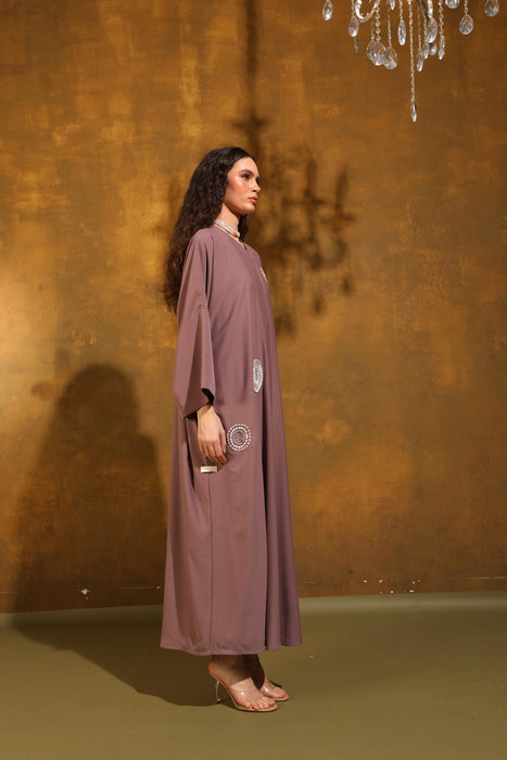 Dusty Rose Bloom Abaya