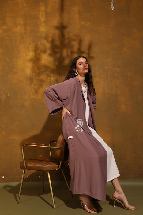 Dusty Rose Bloom Abaya