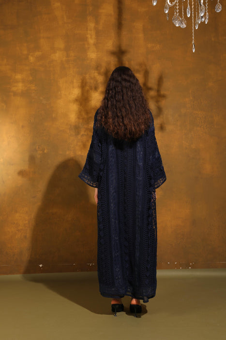 Blue Mist Pearl Embellished Abaya