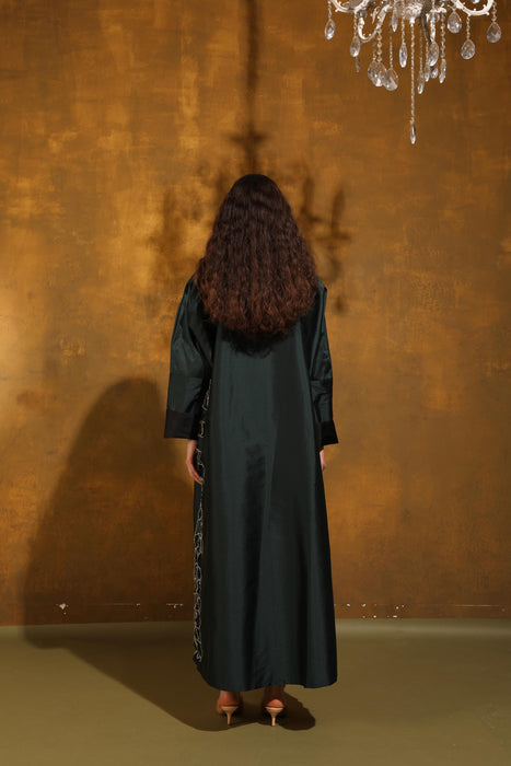 Emerald Gleam Taffeta Abaya