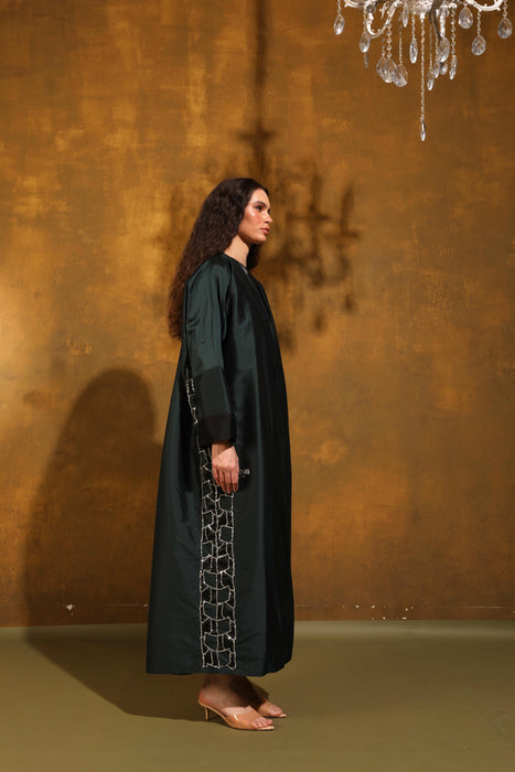 Emerald Gleam Taffeta Abaya