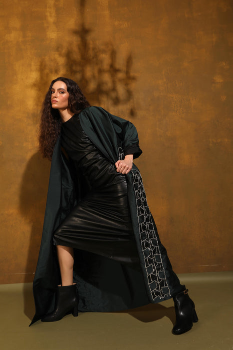 Emerald Gleam Taffeta Abaya