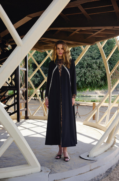 Crystal Embellished Black Abaya