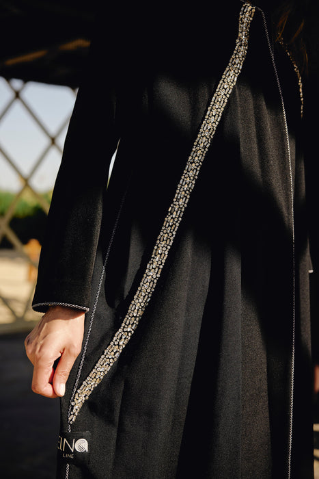 Crystal Embellished Black Abaya