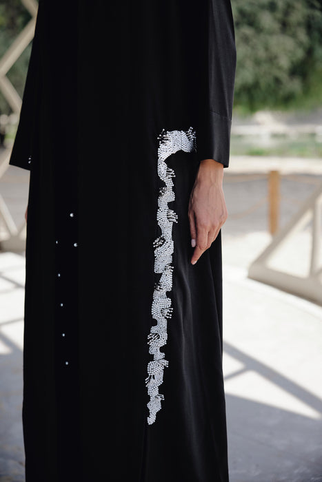 Beaded Embellished Black Abaya