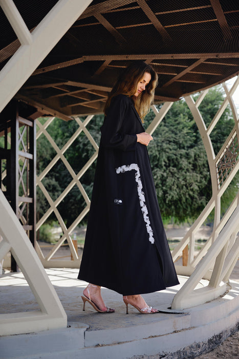 Beaded Embellished Black Abaya