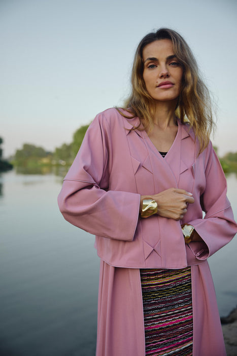 Pink Abaya with Short Jacket
