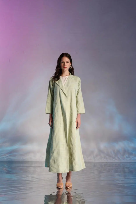 Elegant Mint Coat Abaya