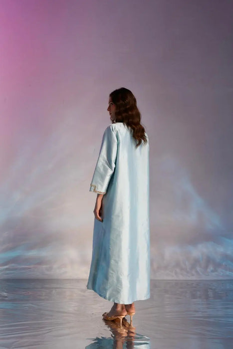Sky Blue Tone Embellished Abaya