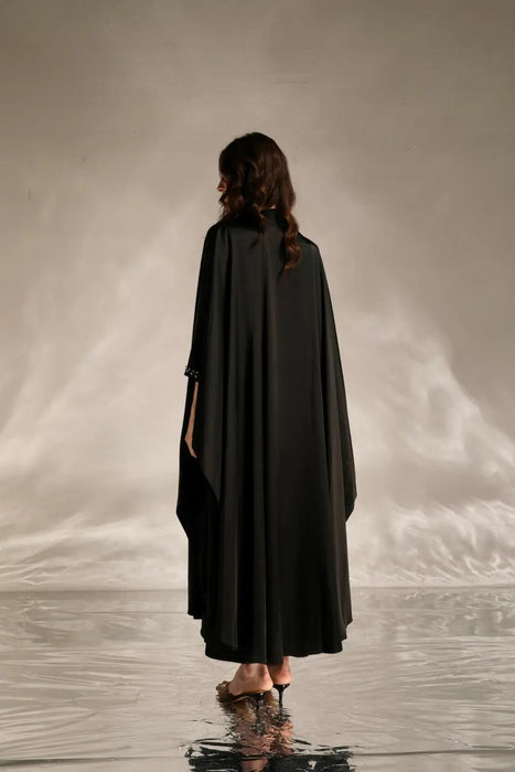 Black Embroidered Abaya with Inner Dress