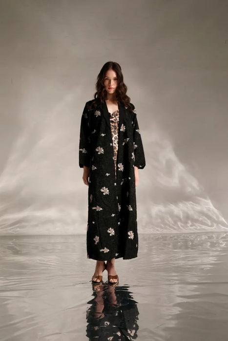 Petal Embellished Organza Abaya