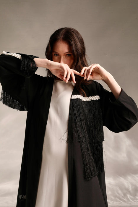 Pearl Fringe Abaya